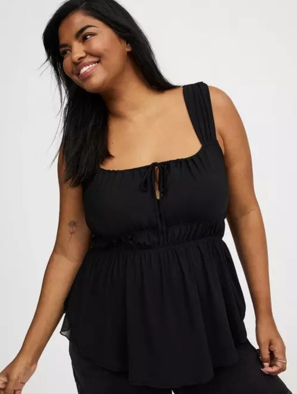 Torrid Black Stretch Mesh Babydoll Sleeveless Top NWT Size 2x